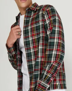 Chemise à carreaux rouge/vert-Replay Discount