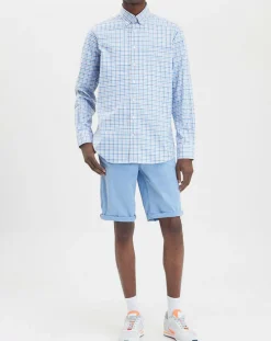 Homme Hackett London Chemises^Chemise à carreaux tricolore beige/bleu