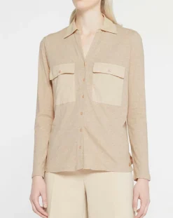 Chemise 100% Coton Bio O-Selection beige moyen-Yerse