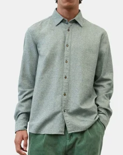 Homme Marc O'Polo Chemises^Chemise 100% Coton Bio Regular Fit chinée verte