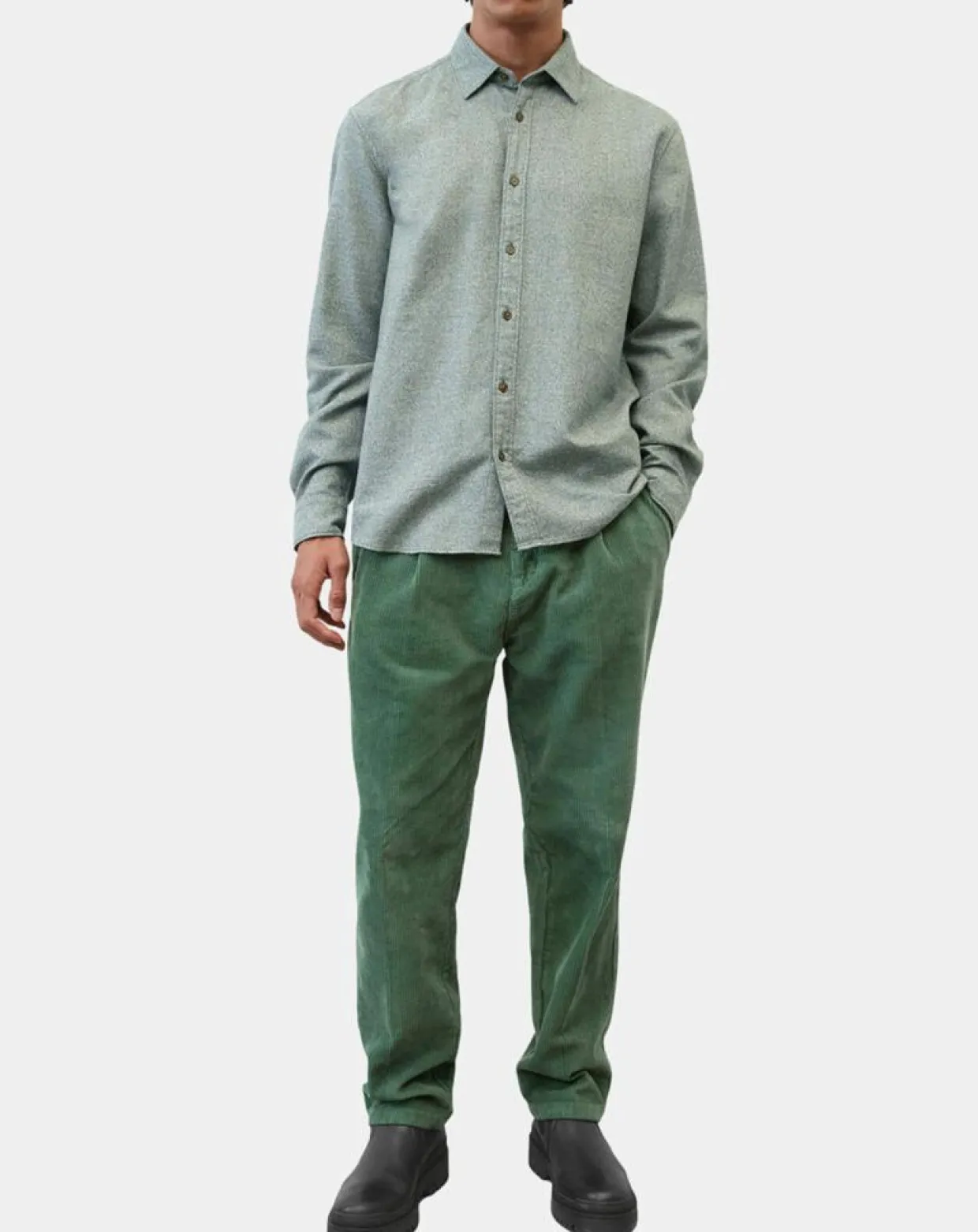 Homme Marc O'Polo Chemises^Chemise 100% Coton Bio Regular Fit chinée verte