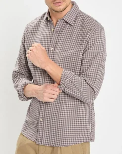 Chemise 100% Coton Bio Regular Fit multicroix blanc/violet-Marc O'Polo Online