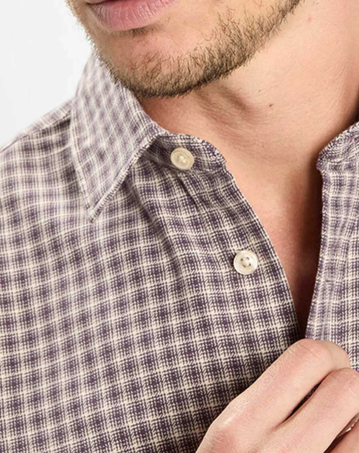Chemise 100% Coton Bio Regular Fit multicroix blanc/violet-Marc O'Polo Online