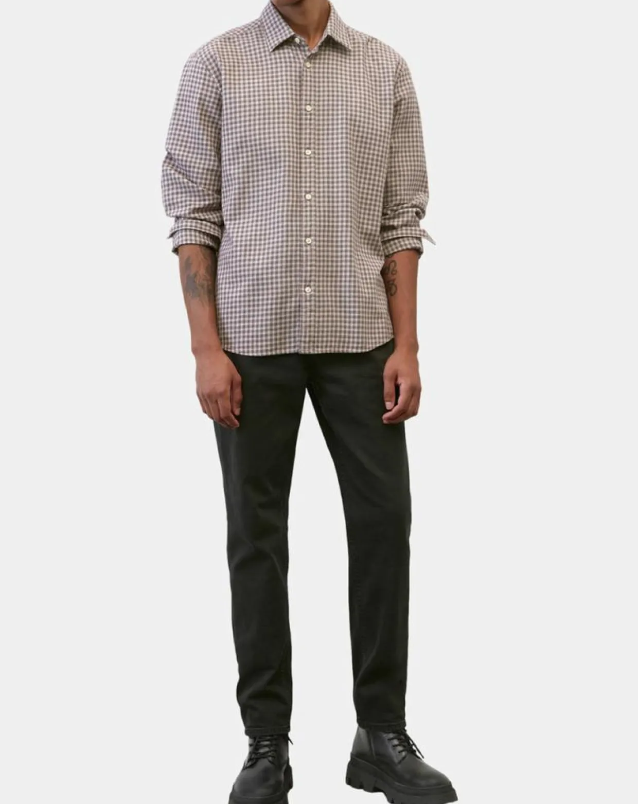 Chemise 100% Coton Bio Regular Fit multicroix blanc/violet-Marc O'Polo Online