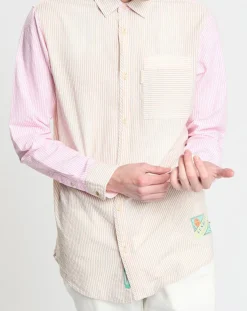 Homme Scotch & Soda Chemises^Chemise 100% Coton Bio Regular Fit Seersuck à rayures rose/beige