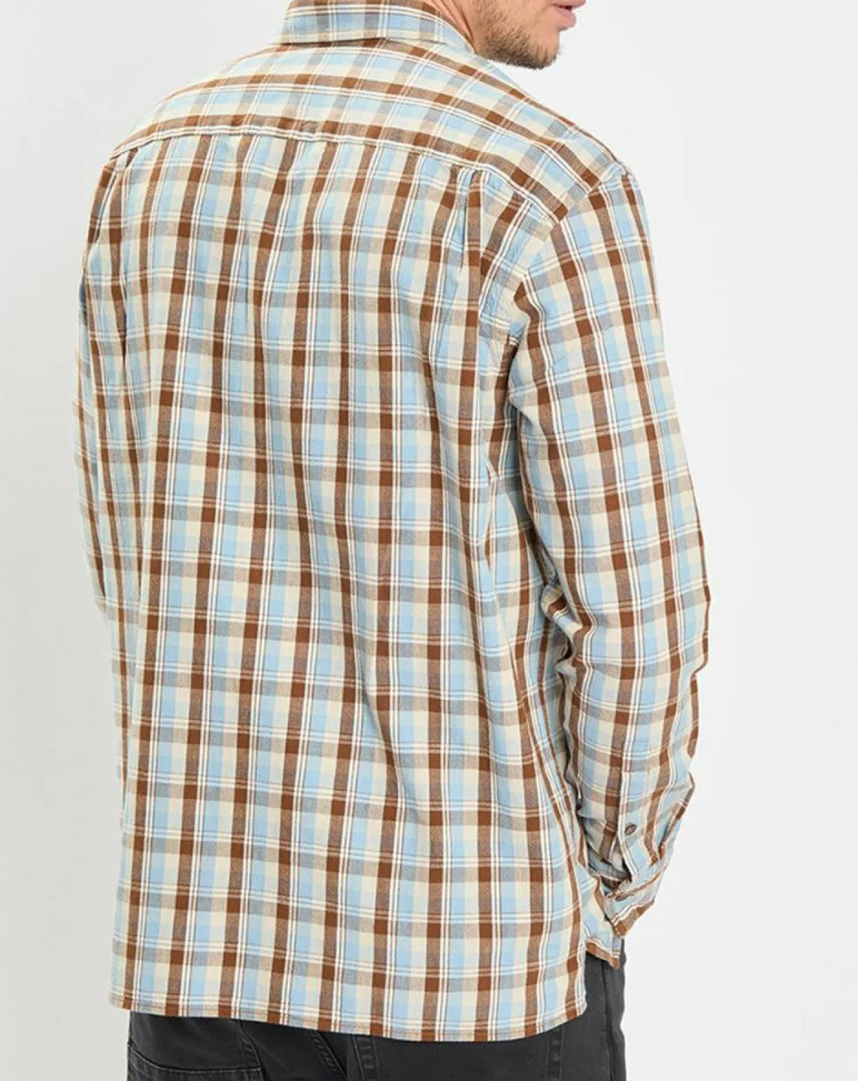 Homme Marc O'Polo Chemises^Chemise 100% Coton Bio Relaxed Fit à carreaux bleu/marron