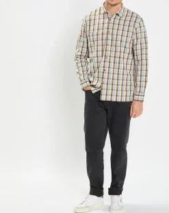 Homme Marc O'Polo Chemises^Chemise 100% Coton Bio Relaxed Fit à carreaux bleu/marron