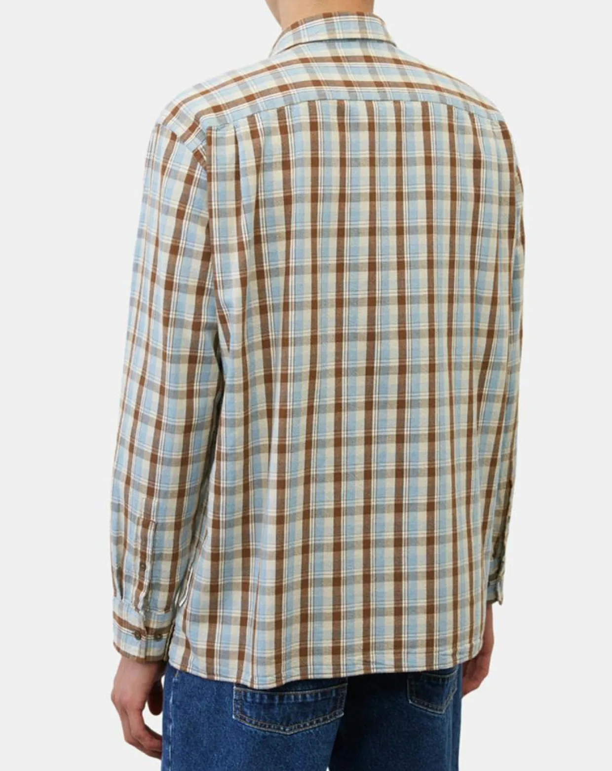 Homme Marc O'Polo Chemises^Chemise 100% Coton Bio Relaxed Fit à carreaux bleu/marron