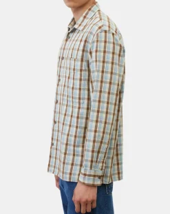 Homme Marc O'Polo Chemises^Chemise 100% Coton Bio Relaxed Fit à carreaux bleu/marron