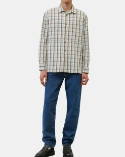 Homme Marc O'Polo Chemises^Chemise 100% Coton Bio Relaxed Fit à carreaux bleu/marron