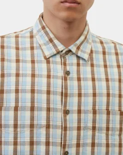 Homme Marc O'Polo Chemises^Chemise 100% Coton Bio Relaxed Fit à carreaux bleu/marron
