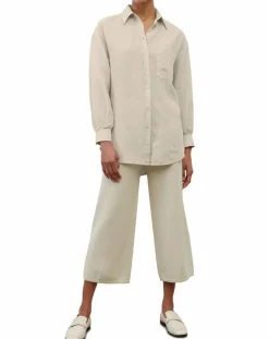 Chemise 100% Lin Drapé beige-Marc O'Polo Discount