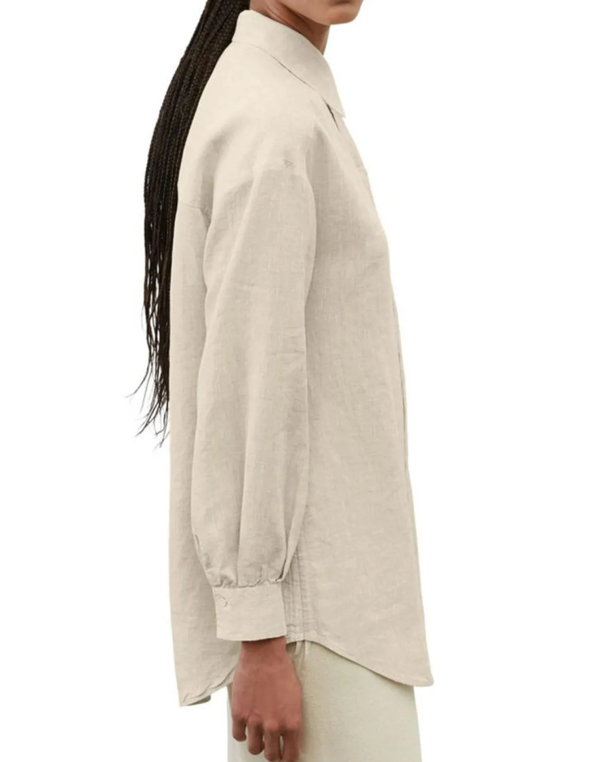 Chemise 100% Lin Drapé beige-Marc O'Polo Discount