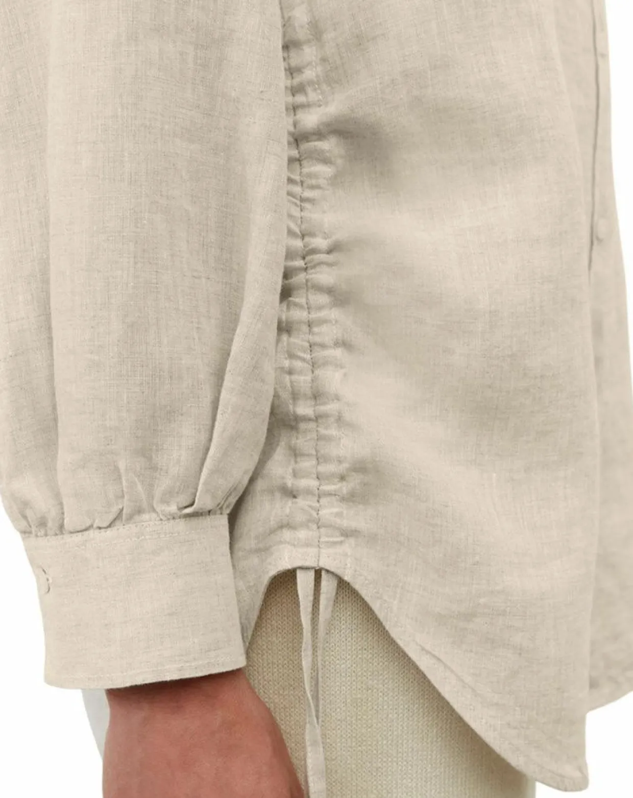 Chemise 100% Lin Drapé beige-Marc O'Polo Discount