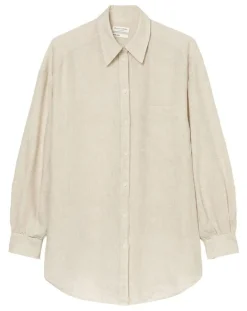 Chemise 100% Lin Drapé beige-Marc O'Polo Discount
