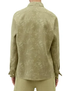 Chemise 100% Lin manches longues Sf kaki clair-Marc O'Polo Hot