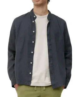 Chemise 100% Lin manches longues Mao Sf bleu marine-Marc O'Polo Outlet