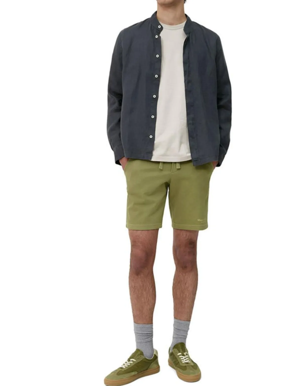 Chemise 100% Lin manches longues Mao Sf bleu marine-Marc O'Polo Outlet