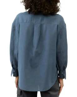 Chemise 100% Lin sans manches Col bleu moyen-Marc O'Polo