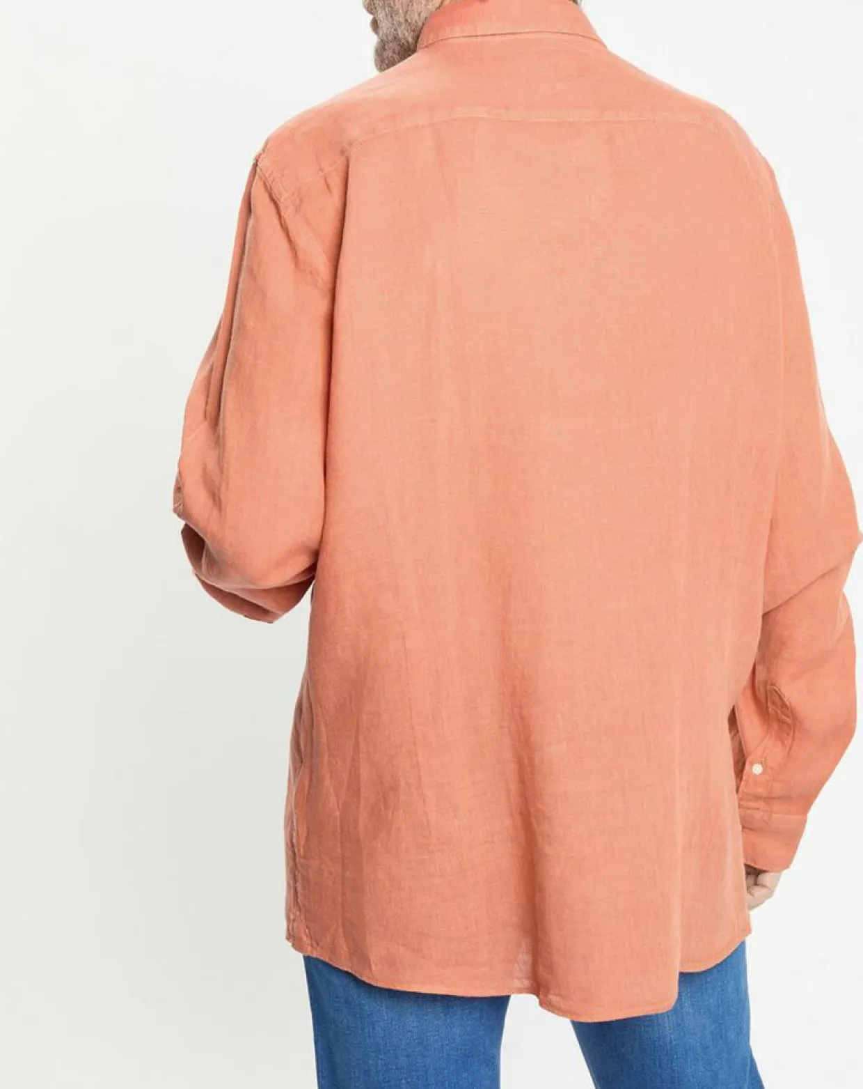 Chemise 100% Lin Slim Fit orange moyen-Hackett London Online