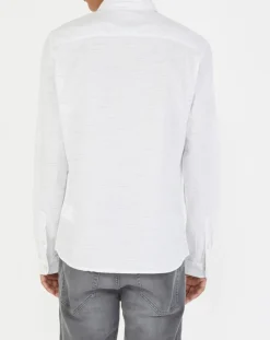 Homme Oxbow Chemises^Chemise ajustée Crena à fines rayures écru/noir