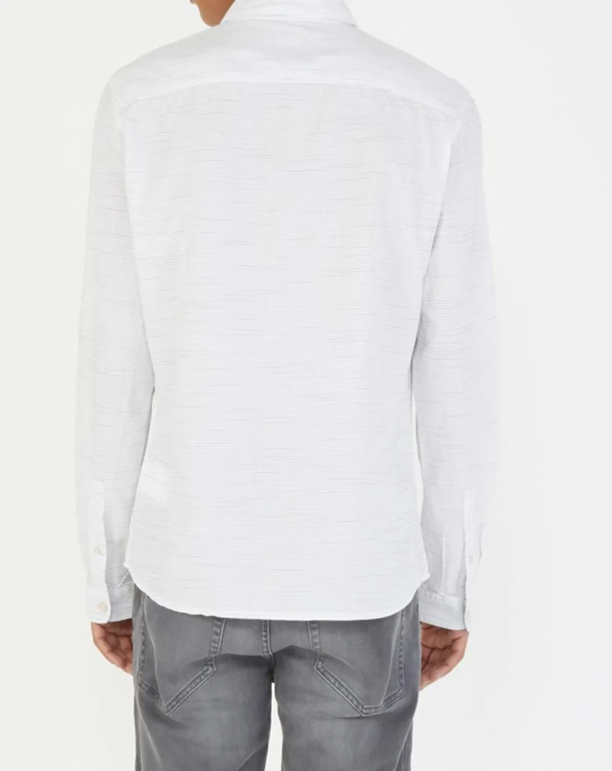 Homme Oxbow Chemises^Chemise ajustée Crena à fines rayures écru/noir