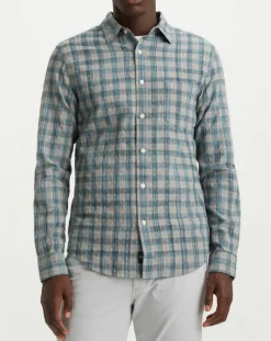 Chemise Alpha Icon Slim Fit à carreaux bleu/gris-Dockers Sale