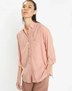 Femme Galeries Lafayette Chemises^Chemise ample en Coton mélangé Paros rayée rose moyen