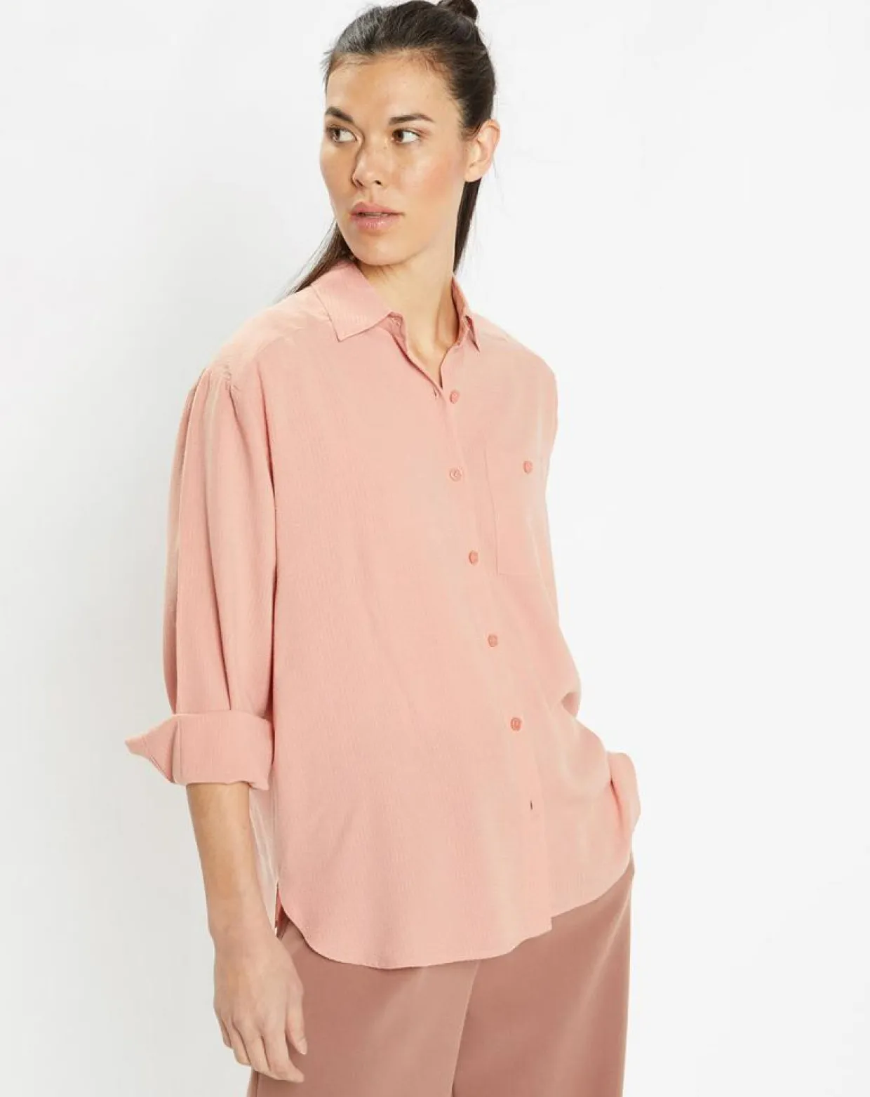 Femme Galeries Lafayette Chemises^Chemise ample en Coton mélangé Paros rayée rose moyen