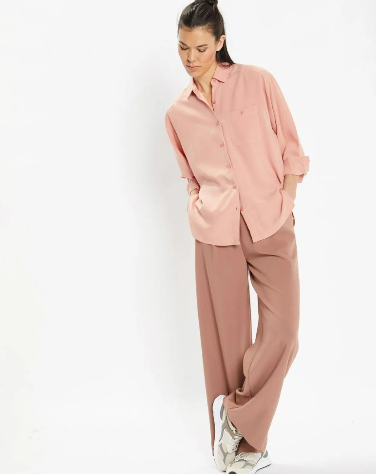 Femme Galeries Lafayette Chemises^Chemise ample en Coton mélangé Paros rayée rose moyen
