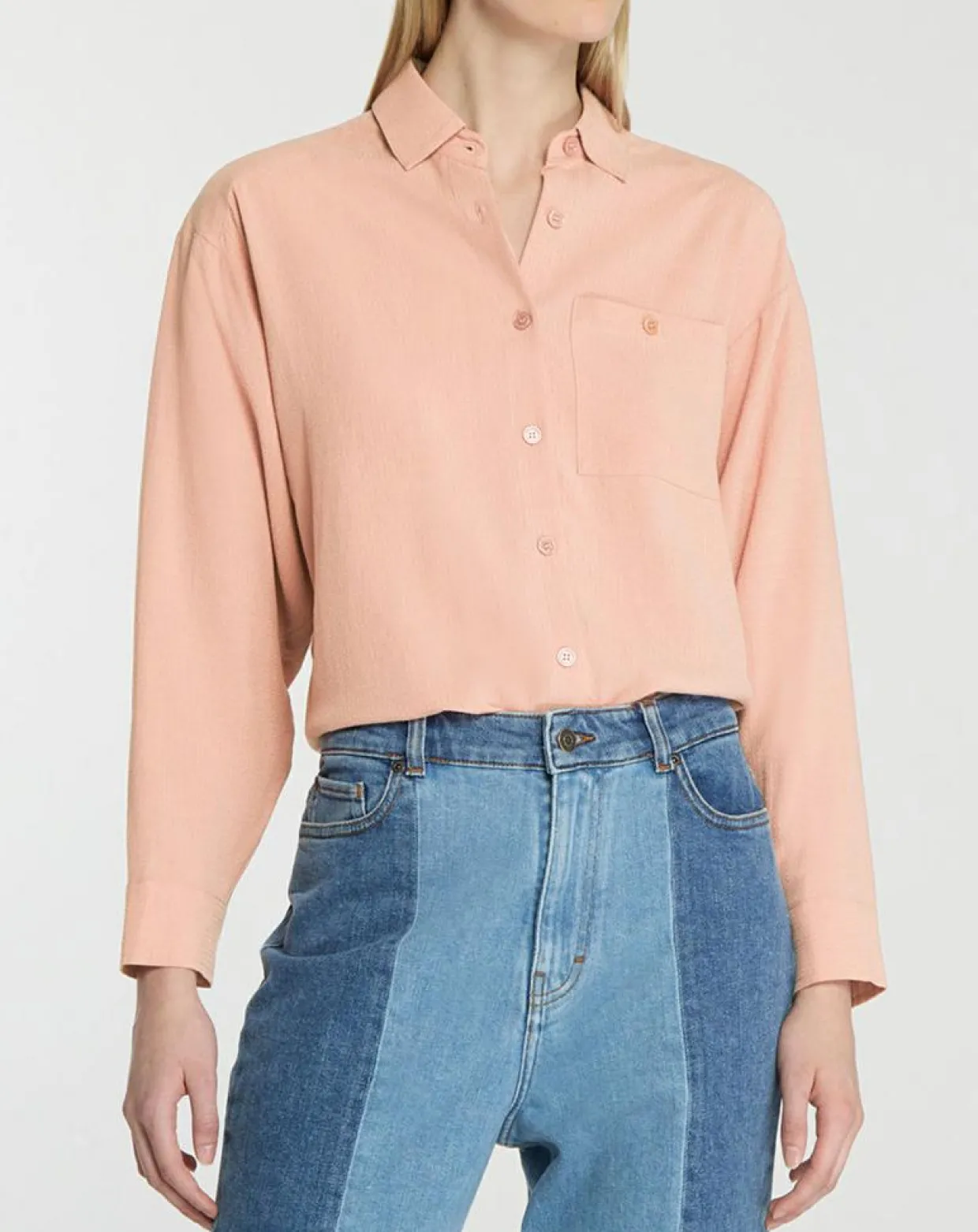 Femme Galeries Lafayette Chemises^Chemise ample en Coton mélangé Paros rayée rose moyen