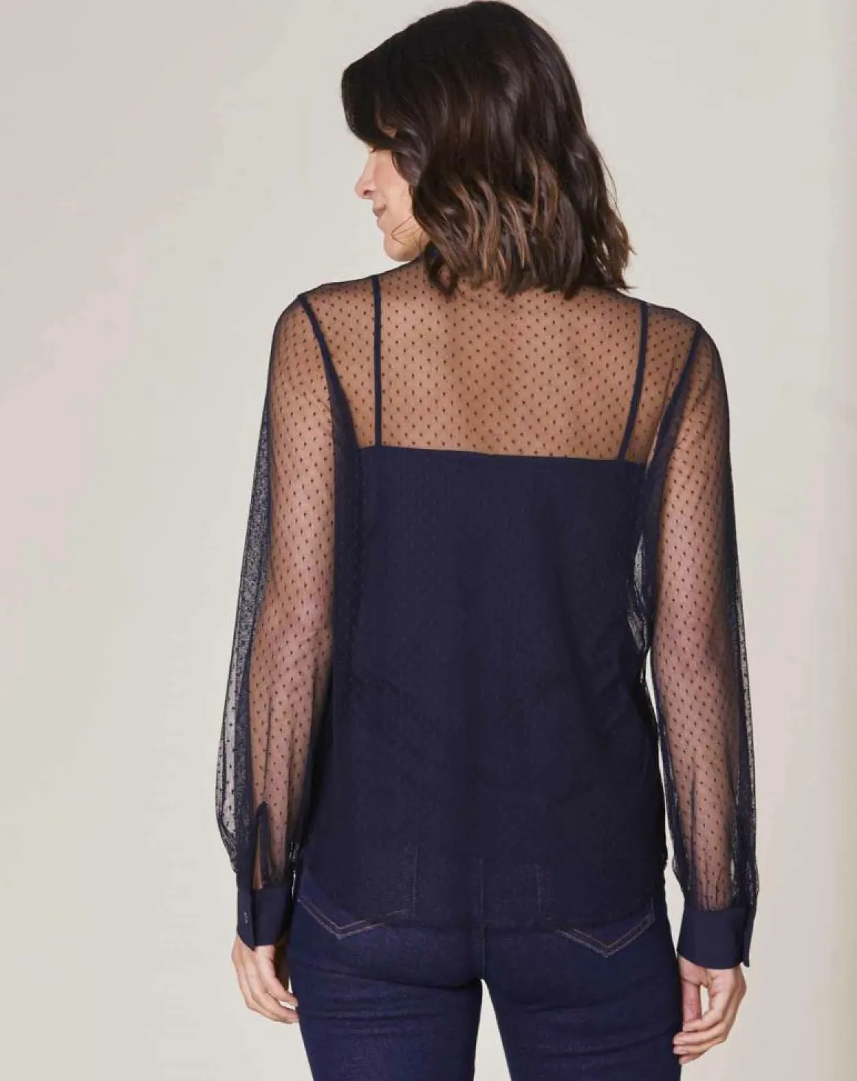 Chemise avec Top Plume marine-Indies Discount