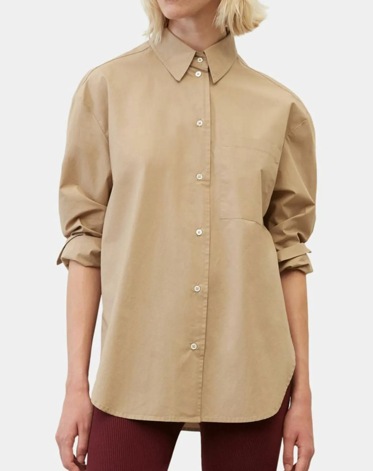 Chemise boyfriend beige-Marc O'Polo