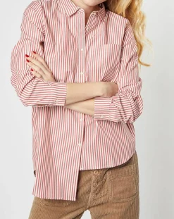Femme Karl Marc John Chemises^Chemise Candeur à rayures terracotta