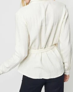 Chemise Capitaine en Gaze de Coton crème-Karl Marc John Outlet