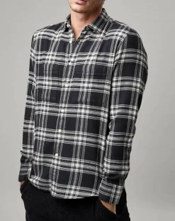 Chemise Carreaux Double Poches Oversize noir/blanc-Marc O'Polo Hot
