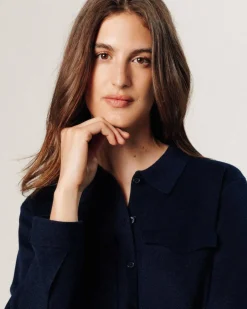 Femme Rodier Chemises^Chemise Cassis poches poitrine bleu nuit