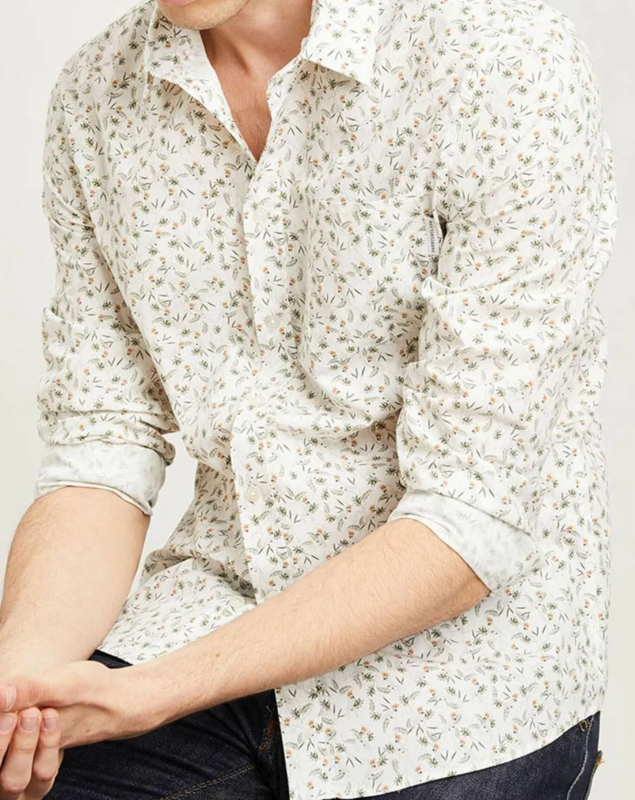 Chemise casual en Popeline Nala imprimée blanc/multicolore-Harris Wilson Outlet