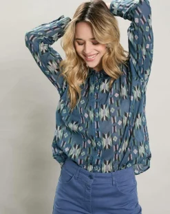 Chemise Cinema imprimée bleue-Hartford Discount