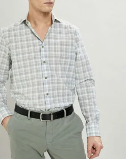 Chemise Classic Fit imprimée vert kaki-Hackett London New