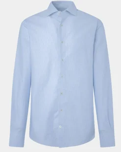 Chemise Classic Fit Jacquard imprimée bleu/blanc-Hackett London Hot