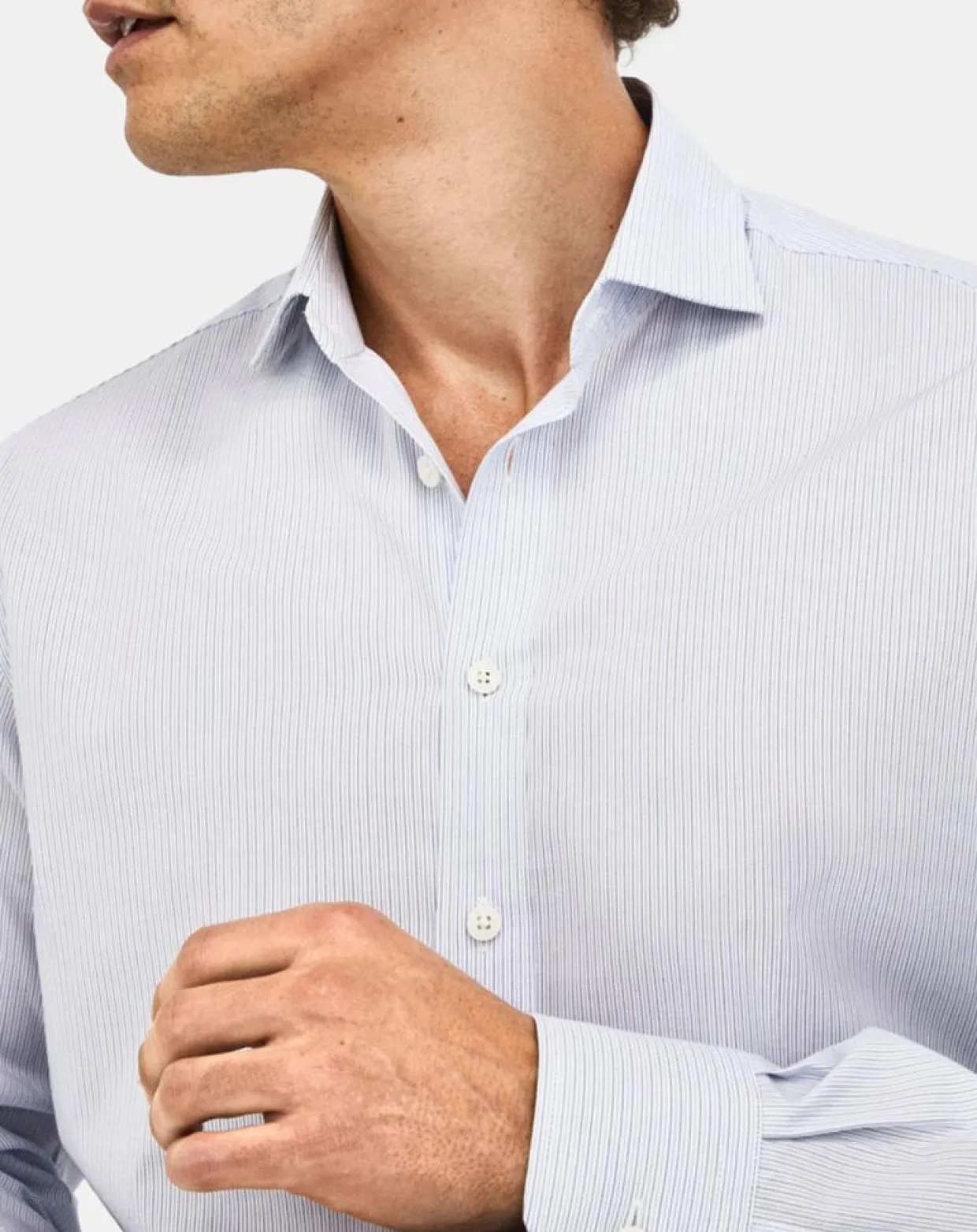 Homme Hackett London Chemises^Chemise Classic Fit rayée bleu ciel