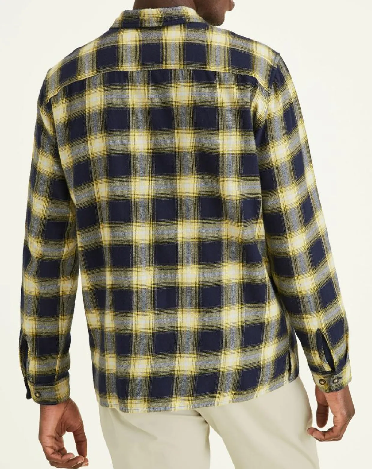 Homme Dockers Chemises^Chemise Classique LS Camp à carreaux touché flanelle bleu marine/jaune
