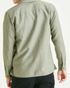 Homme Dockers Chemises^Chemise classique LS Camp kaki clair/gris