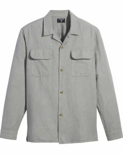 Homme Dockers Chemises^Chemise classique LS Camp kaki clair/gris