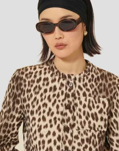 Chemise Coco léopard chocolat-Tara Jarmon Online