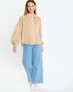Femme Marc O'Polo Chemises^Chemise Col Mao Poche beige moyen