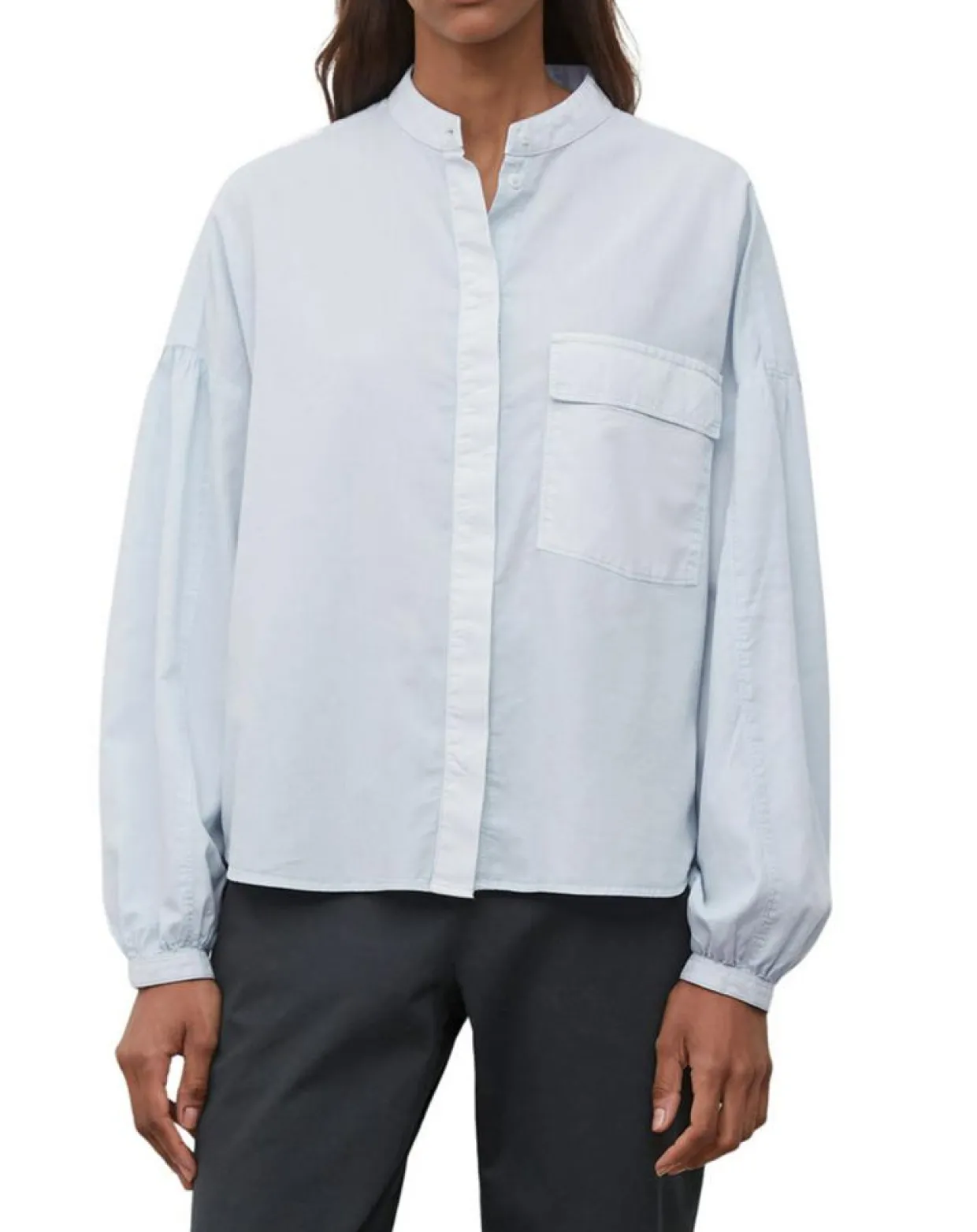 Femme Marc O'Polo Chemises^Chemise Col Mao Poche bleu clair