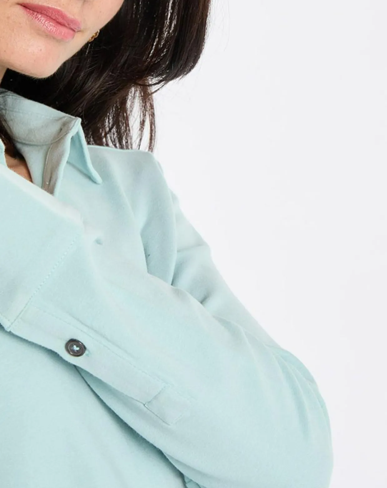 Chemise col polo bleu clair-Marc O'Polo Discount