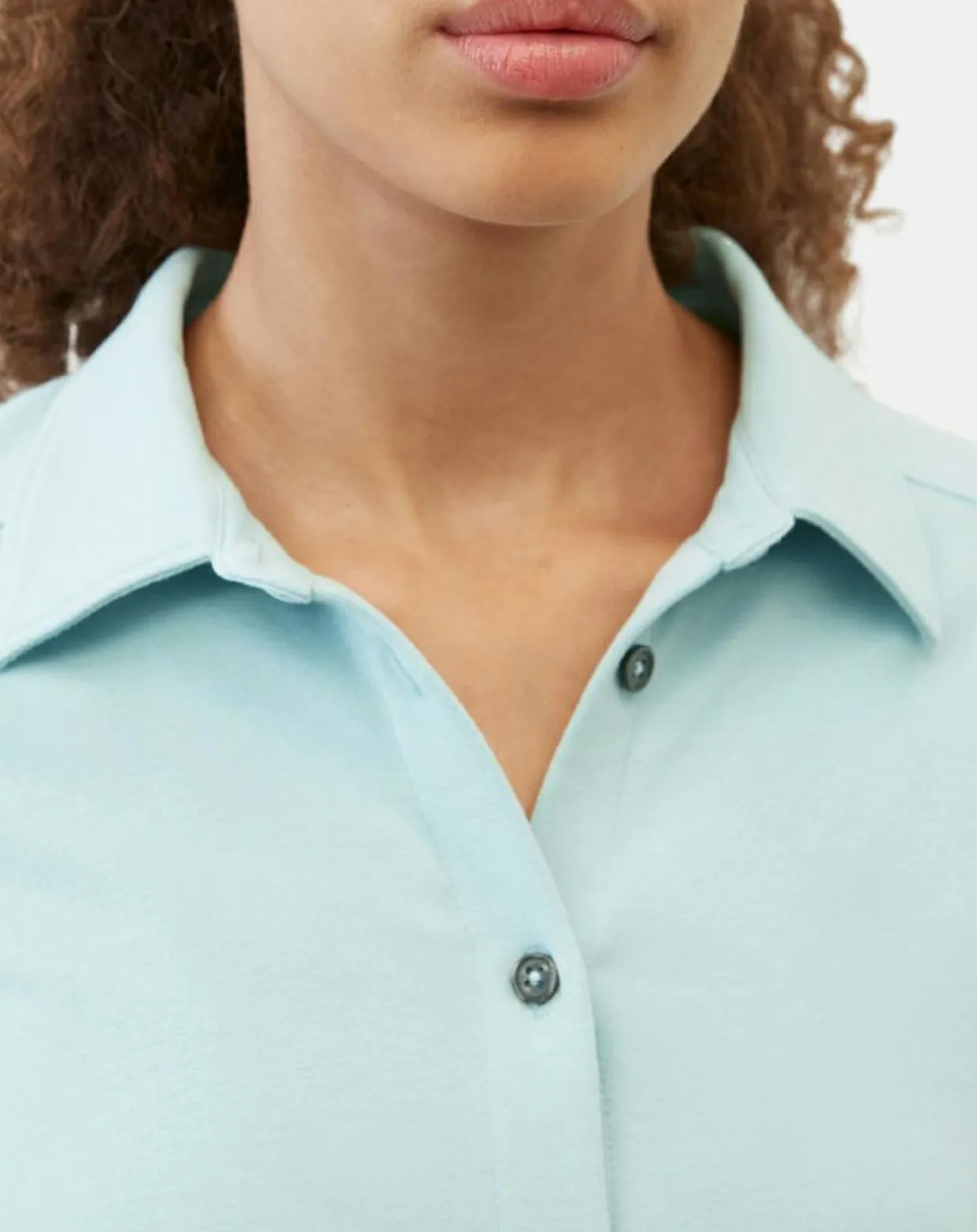 Chemise col polo bleu clair-Marc O'Polo Discount